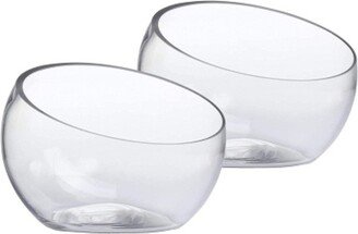 WHOLE HOUSEWARES 7 x 5 Slant Cut Bowl Glass Vase - Clear