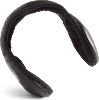 Ur Gloves Men's Black Leather Ear Warmers