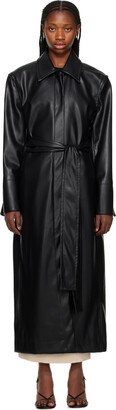 Black Classico Trench Faux-Leather Coat