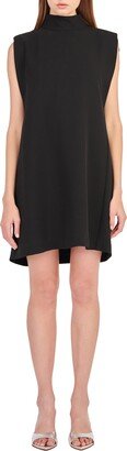 Mock Neck Sleeveless Shift Dress