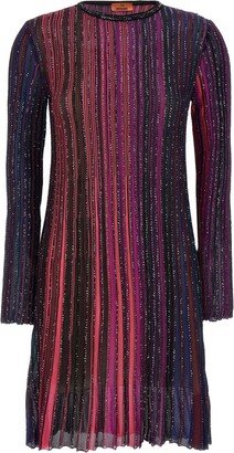 Sequin Embellished Crewneck Mini Dress