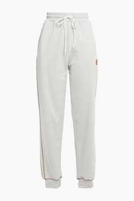 Embroidered French cotton-terry track pants