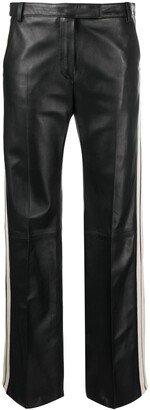 Side Stripe Leather Trousers