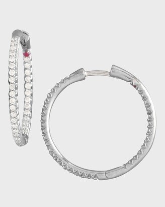 Pave Diamond Hoop Earrings