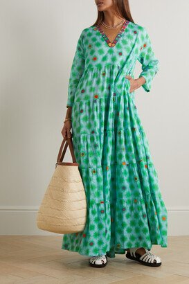 Net Sustain Alba Printed Cotton-voile Maxi Dress - Green