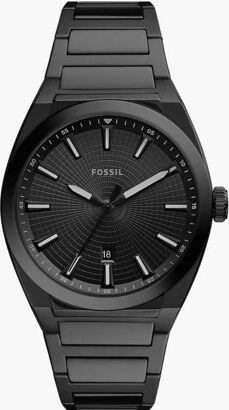 Everett Three-Hand Date Black Stainless Steel Watch