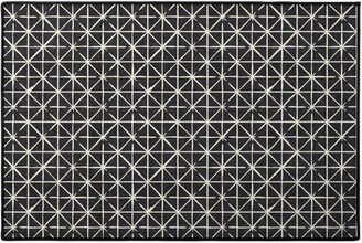 Door Mats: Geometric Triangles - Distressed Geometric Door Mat, Black