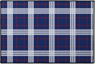 Door Mats: Myrtle Beach Tartan - Multi Door Mat, Blue