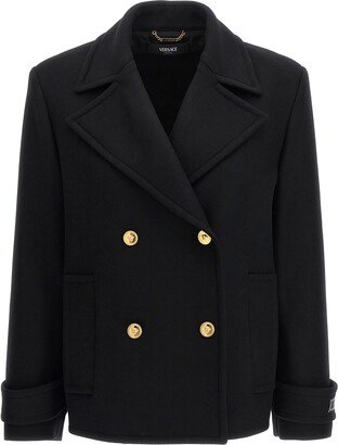 Double-breasted Wool Coat-BL