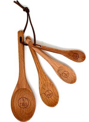 Beechwood Measuring Spoons, Set of 4