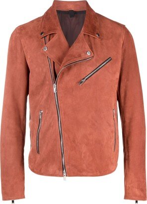 Zipped Suede Biker Jacket