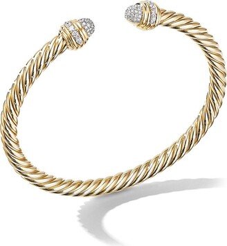 Cable Bracelet in 18K Yellow Gold with Pavé Diamonds