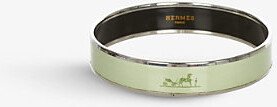 Reselfridges Womens Light Green Silver Pre-loved Hermès Cloisonne Metal Bangle