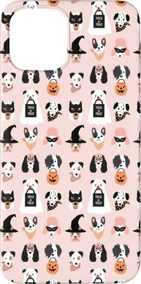 Custom Iphone Cases: Halloween Puppies On Pink Phone Case, Silicone Liner Case, Matte, Iphone 11 Pro Max, Pink