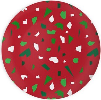 Plates: Christmas Terrazzo Plates, 10X10, Red