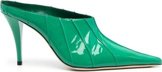 Trish 100mm patent leather mules