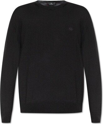 Logo-Embroidered Crewneck Knitted Jumper-AC