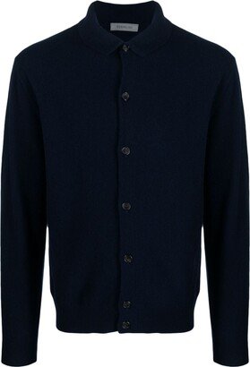 Classic-Collar Wool Cardigan