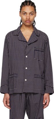 Navy Grid Pyjama Shirt