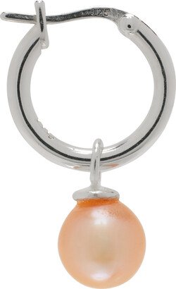 SSENSE Exclusive Silver & Pink Pearl Hoop Single Earring