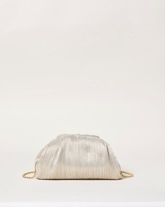 Bailey Platinum Pleated Dome Clutch