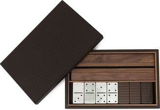 Textured-Leather Dominoes Set-AA