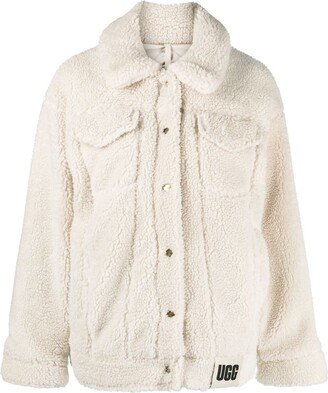 Button-Up Faux Shearling Jacket