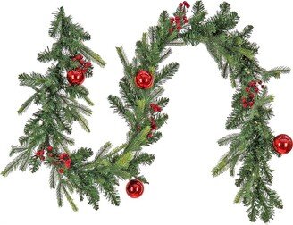 First Traditions 6'X10in Feel Real® Scotch Creek Fir Garland With Battery Operated Led Lights & Timer-AA