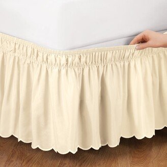 Collections Etc Scalloped Wrap Ruffle Bedskirt