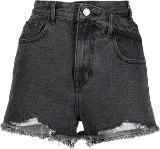 b+ab Distressed-Effect High-Rise Denim Shorts