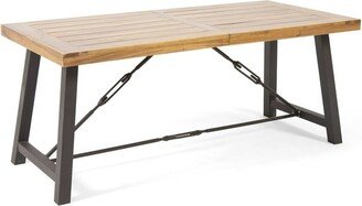 Austiom Leading LLC Modern Industrial Dining Table, Rustic Metal