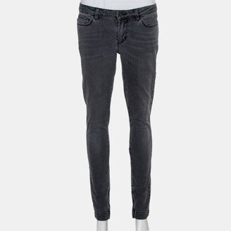 Grey Light Washed Slim Fit Jeans M