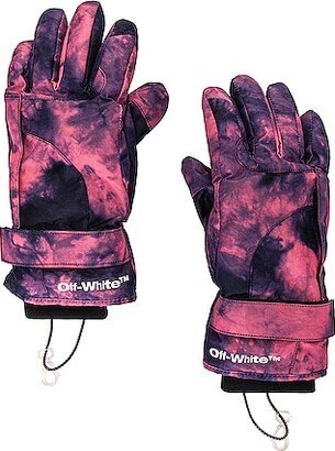 Tie Dye Ski Gloves in Pink