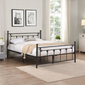 RASOO Modern Metal Bed Frame with Headboard and Footboard-AB