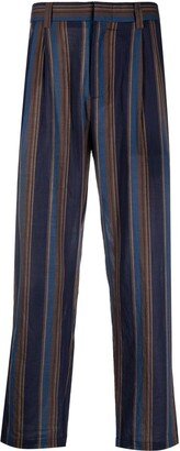 Stripe-Print Straight-Leg Trousers-AB