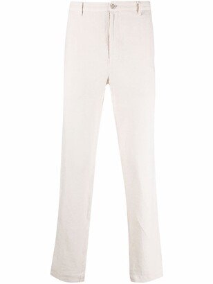 Straight-Leg Linen Trousers-AF