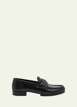 Lambskin Leather Logo Loafers