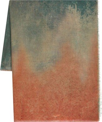 Leathersmith of London Watercolour frayed scarf