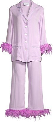 Party Pajama Feather-Embellished Set