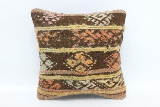 Designer Pillows, Kilim Pillow, Brown Cushion Case, Patterned Pillow Colorful Memory Cushion, 2406