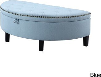 Jacqueline Linen Half Moon Storage Ottoman