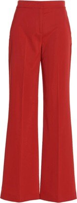 Straight-Leg Flared Tailored Trousers