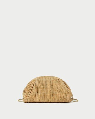 Bailey Natural Pleated Dome Clutch