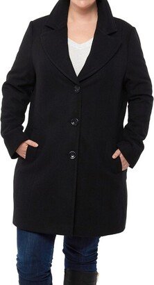 Alpine Swiss Alpine Swi Alice Women Plu Size Wool Overcoat Claic Notch Lapel Walking Coat BLK 1XL