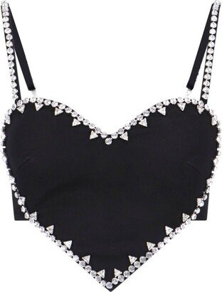 Heart Embellished Sleeveless Cropped Top-AA