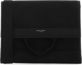 City Flap Logo Detailed Clutch Bag