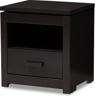 Bienna Modern and Contemporary Finished 1 Drawer Nightstand Dark Brown