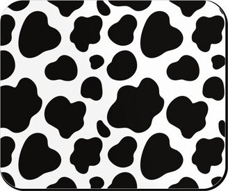 Mouse Pads: Cow Spots Pattern - Black On White Mouse Pad, Rectangle Ornament, Black