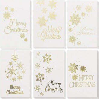 Best Paper Greetings 48 Pack Snowflake Christmas Cards with Envelopes Set, 4x6 in, 6 Designs