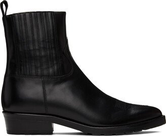 SSENSE Exclusive Black Embroidered Chelsea Boots-AA